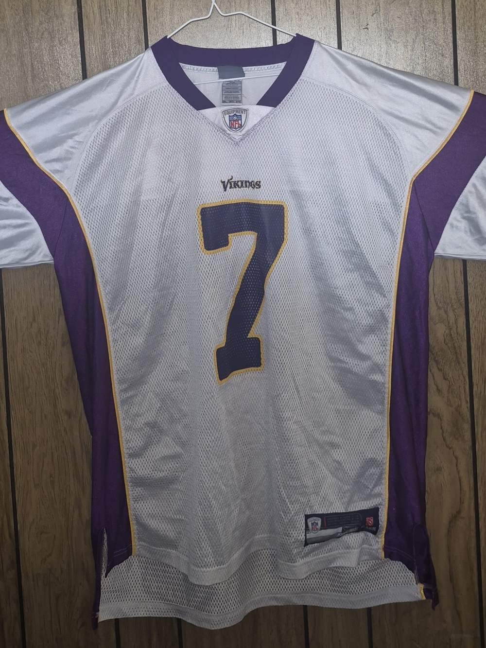 Minnesota Vikings White & Purple #7 Football Jersey